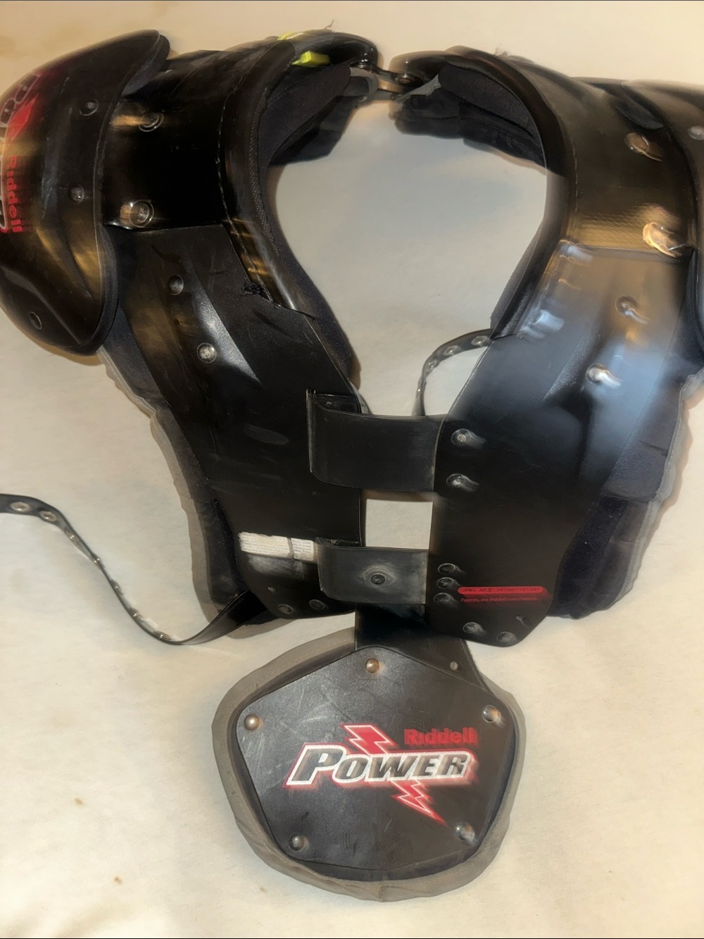 Kids OS Riddell Power Football Shoulder Pads in Black